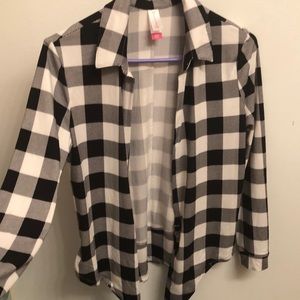 Black and white plaid cardigan